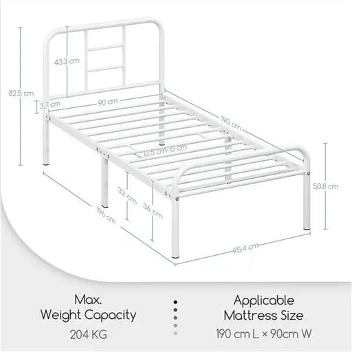 Yaheetech Single Metal Bed Frame with High Headboard Strong Iron Platform Bed Single Metal Bed Frame with High Headboard Strong Iron Platform Bed