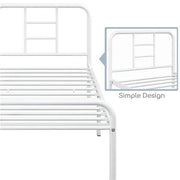 Single Metal Bed Frame with High Headboard Strong Iron Platform Bed by Yaheetech
