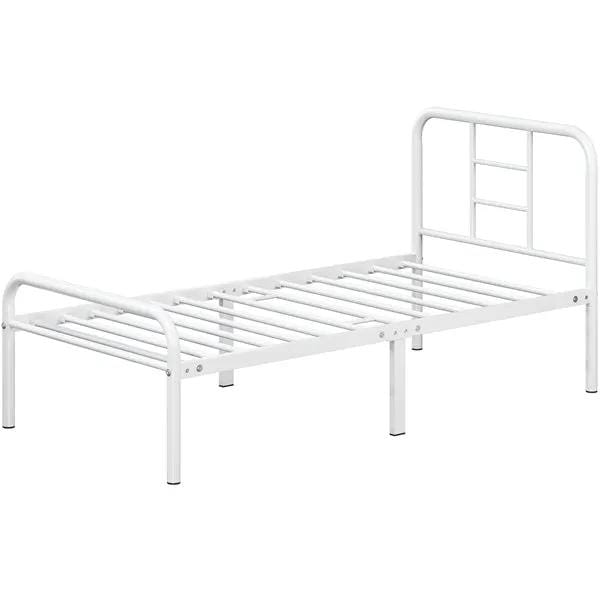 Single Metal Bed Frame with High Headboard Strong Iron Platform Bed by Yaheetech