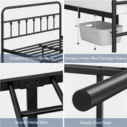 Yaheetech Classic Queen Size Iron Platform Bed With High Headboard And Footboard Classic Queen Iron Platform Bed With High Headboard