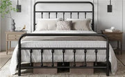 Yaheetech Classic Queen Size Iron Platform Bed With High Headboard And Footboard Classic Queen Iron Platform Bed With High Headboard