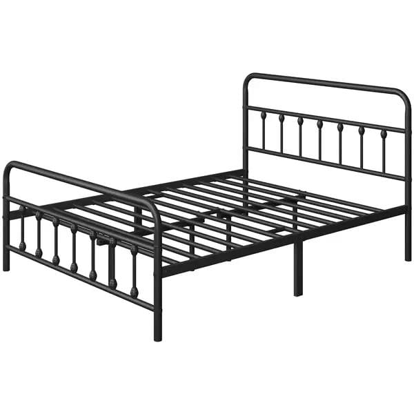 Yaheetech Classic Queen Size Iron Platform Bed With High Headboard And Footboard Classic Queen Iron Platform Bed With High Headboard