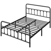 Yaheetech Classic Queen Size Iron Platform Bed With High Headboard And Footboard Classic Queen Iron Platform Bed With High Headboard