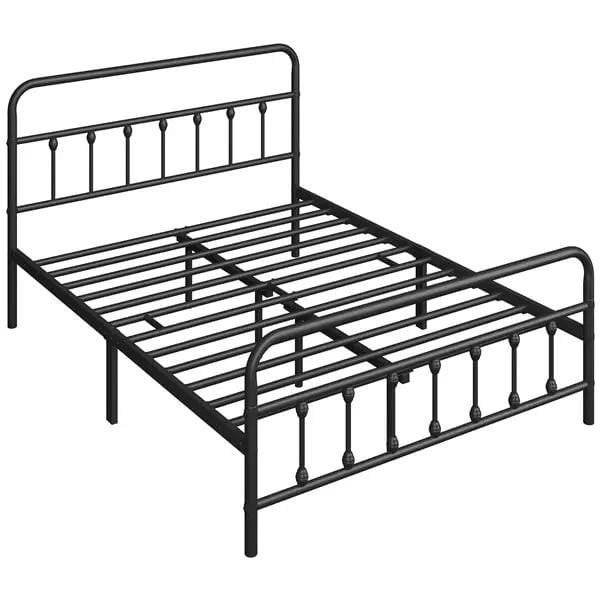 Yaheetech Classic Queen Size Iron Platform Bed With High Headboard And Footboard Classic Queen Iron Platform Bed With High Headboard