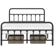 Yaheetech Classic Queen Size Iron Platform Bed With High Headboard And Footboard Classic Queen Iron Platform Bed With High Headboard