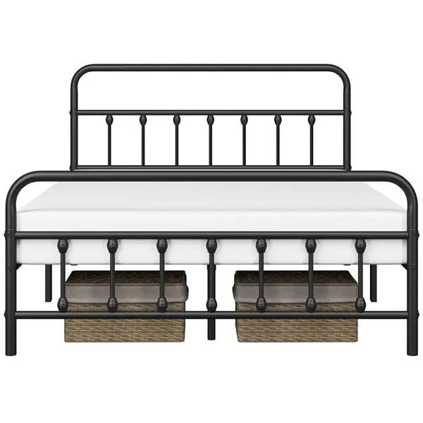 Yaheetech Classic Queen Size Iron Platform Bed With High Headboard And Footboard Classic Queen Iron Platform Bed With High Headboard
