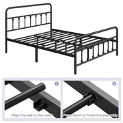 Yaheetech Classic Queen Size Iron Platform Bed With High Headboard And Footboard Classic Queen Iron Platform Bed With High Headboard