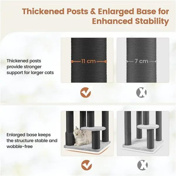 Yaheetech 63 Inch Multilevel Heavy Duty Cat Tree With Thick Scratching Posts Yaheetech 63 Inch Multilevel Heavy Duty Cat Tree