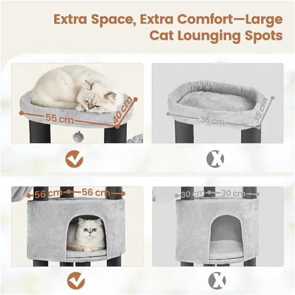 Yaheetech 63 Inch Multilevel Heavy Duty Cat Tree With Thick Scratching Posts Yaheetech 63 Inch Multilevel Heavy Duty Cat Tree