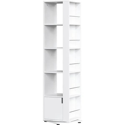 Yaheetech Yaheetech 360 Degree Rotating Corner Bookcase Five Tier 169cm White Yaheetech 360 Degree Rotating Corner Bookcase White