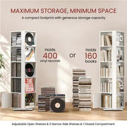 Yaheetech Yaheetech 360 Degree Rotating Corner Bookcase Five Tier 169cm White Yaheetech 360 Degree Rotating Corner Bookcase White
