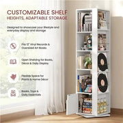 Yaheetech Yaheetech 360 Degree Rotating Corner Bookcase Five Tier 169cm White Yaheetech 360 Degree Rotating Corner Bookcase White