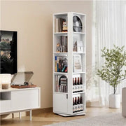 Yaheetech Yaheetech 360 Degree Rotating Corner Bookcase Five Tier 169cm White Yaheetech 360 Degree Rotating Corner Bookcase White