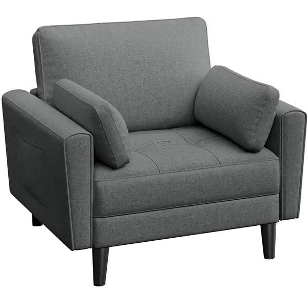 Fabric Upholstered 2-Seater Sofa and Oversized Armchair Set by Yaheetech