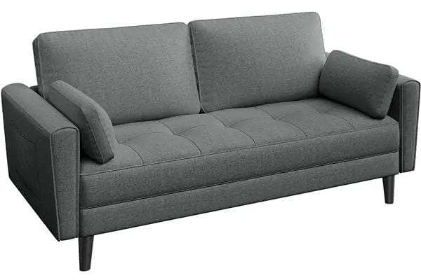 Fabric Upholstered 2-Seater Sofa and Oversized Armchair Set by Yaheetech