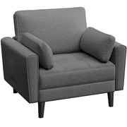 2pcs Fabric Upholstered Tufted Oversized Armchairs by Yaheetech
