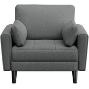 Fabric Upholstered 2-Seater Sofa and Oversized Armchair Set by Yaheetech