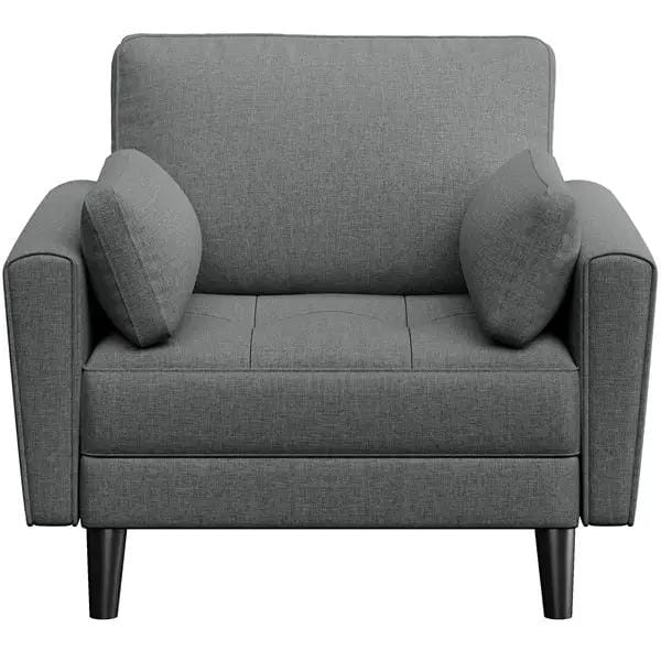 2pcs Fabric Upholstered Tufted Oversized Armchairs by Yaheetech