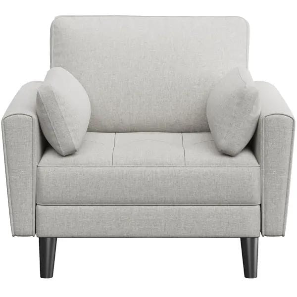 2-Seater Sofa and Oversized Armchair Set Fabric Upholstered Couch by Yaheetech