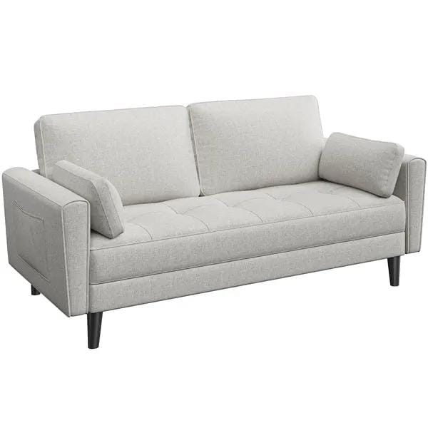 1x 2-seater sofa and 2x suited oversized armchair Sofa Set by Yaheetech