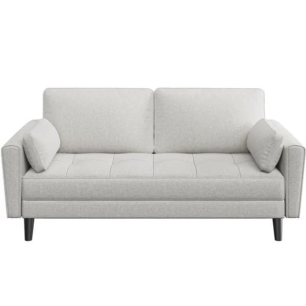 2-Seater Sofa and Oversized Armchair Set Fabric Upholstered Couch by Yaheetech