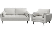2-Seater Sofa and Oversized Armchair Set Fabric Upholstered Couch by Yaheetech