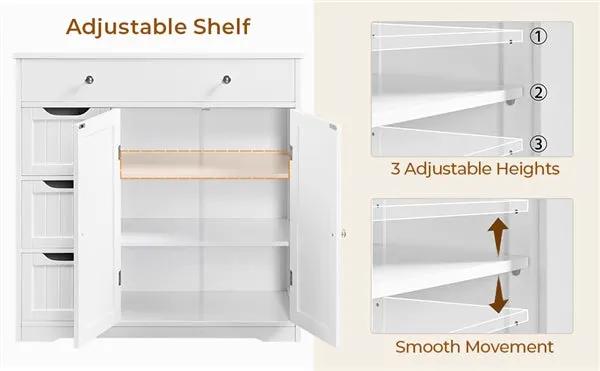 Modern Wooden Bathroom Storage Cabinet Freestanding Floor Cabinet by Yaheetech