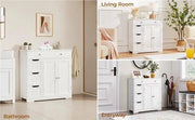 Modern Wooden Bathroom Storage Cabinet Freestanding Floor Cabinet by Yaheetech