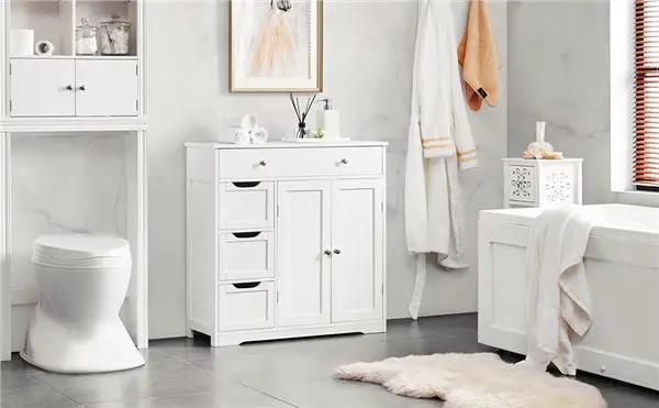 Modern Wooden Bathroom Storage Cabinet Freestanding Floor Cabinet by Yaheetech