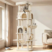 210cm Multi-Level Cat Tree Cat Tower with 9 Sisal Scratching Posts by Yaheetech