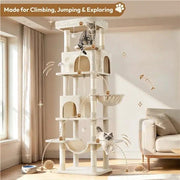 210cm Multi-Level Cat Tree Cat Tower with 9 Sisal Scratching Posts by Yaheetech