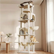 210cm Multi-Level Cat Tree Cat Tower with 9 Sisal Scratching Posts by Yaheetech