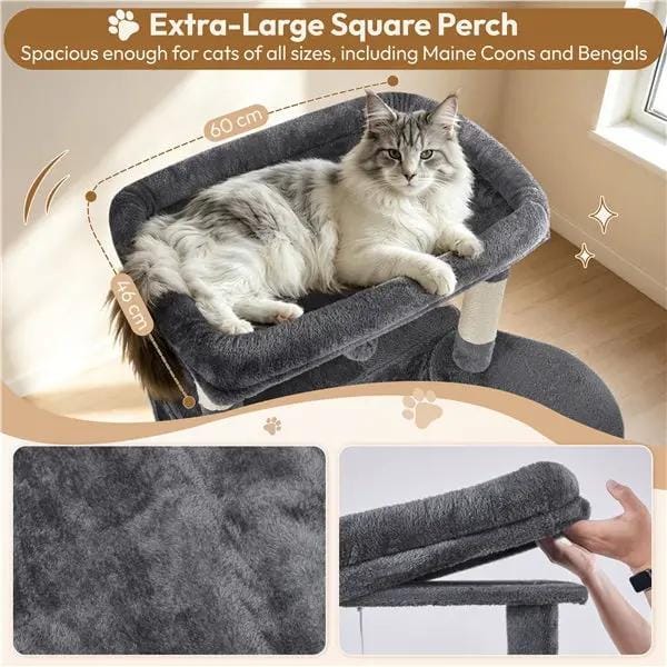 210cm High-Rise Multi-Level Cat Tree Cat Towerwith 9 Sisal Scratching Posts by Yaheetech