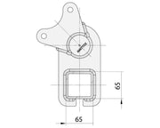 Drop Beam Axle part schematic with dimensions showing multi-hub design, 2200kg capacity, bare metal finish.