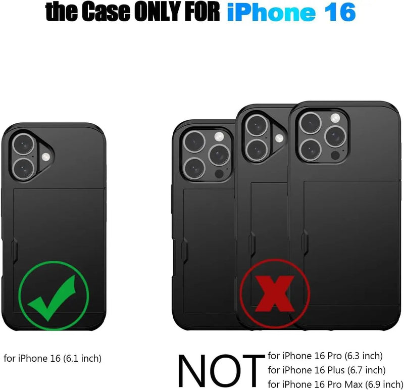 iPhone 16 Case Card Slots Holder by salelink.co.nz