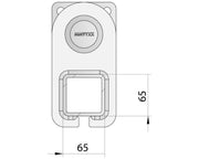 Drop Beam Axle drawing with measurements of 65mm, designed for 10" drum and 1750kg capacity.