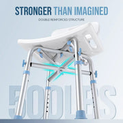 Heavy Duty Shower Chair with Back Height Adjustable by salelink.co.nz
