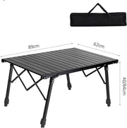 Aluminium Height Adjustable Egg Roll Camping Table – Portable Outdoor Table 89cm TYGM1521 by ECOTREK