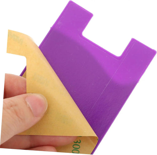 Purple Silicone Card Holder Pocket Case Wallet Pouch Sticker Cellphone Phone by salelink.co.nz