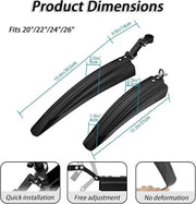Ecotrek Mountain Bike Mudguard Set Front & Rear Fenders CC62502 by ECOTREK