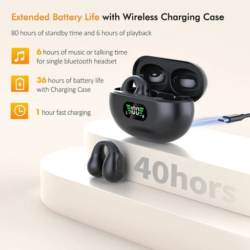 Open Ear Clip Headphones, Wireless Earbuds Bluetooth Earphones by salelink.co.nz