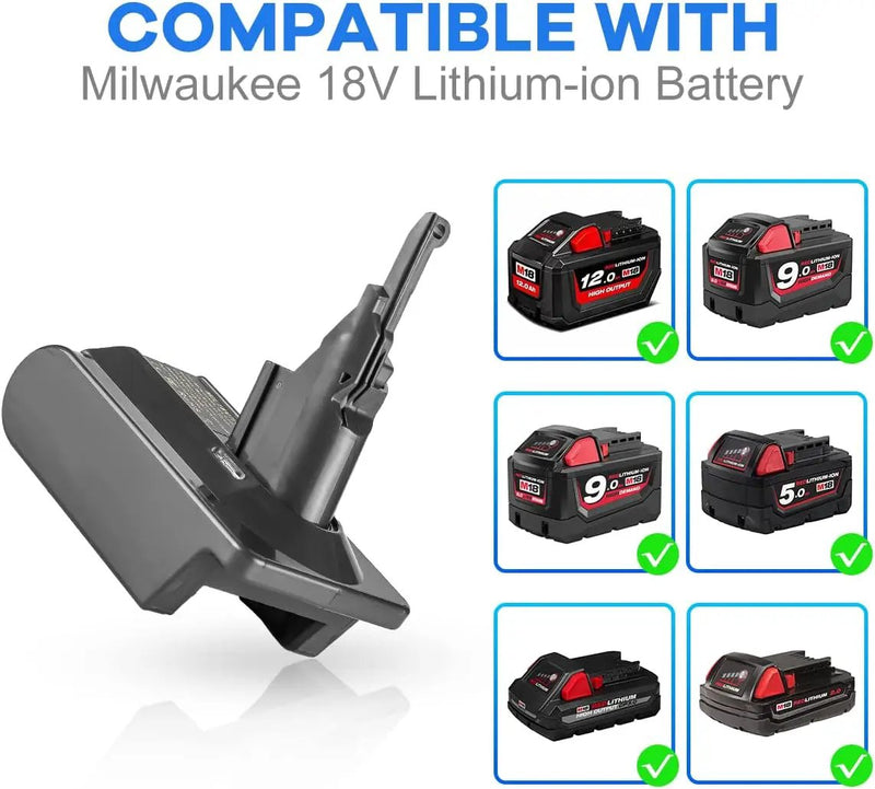 Dewalt 18V 20V Battery to Dyson V7 V8 Adapter Converter by salelink.co.nz