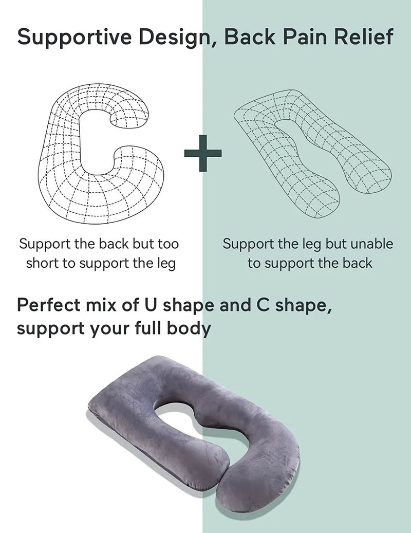 Pregnancy Pillow - Grey by salelink.co.nz