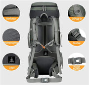 75L Camping & Hiking Backpack – Outdoor Travel Mountaineering Pack with Rain Cover ZYQS11710 by ECOTREK