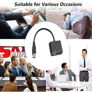USB to HDMI/ VGA/ 3.5MM Headphone Adapter by salelink.co.nz