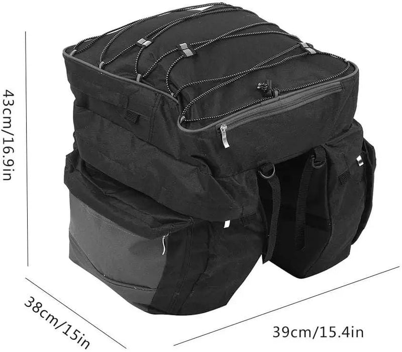 Urban Wave 3-in-1 Bicycle Rear Rack Bag with Rain Cover 43L JS61310 by ECOTREK