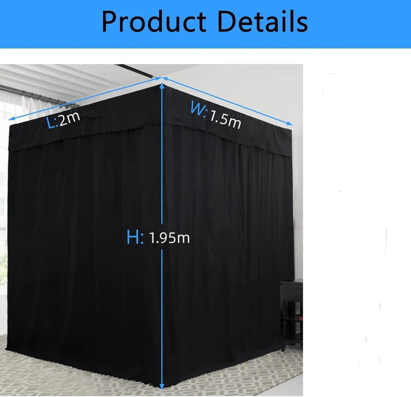 1.5x2x1.95m 4 Corner Post Bed Curtains Canopy Bed Canopy Curtains by salelink.co.nz