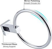 Bathroom Wall Mounted Towel Ring Silver by salelink.co.nz