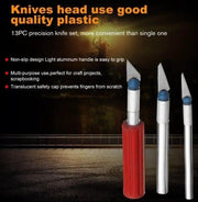 13pcs Hobby Knife Blade Craft Cutter Knife Set With Case Precision knife set by salelink.co.nz
