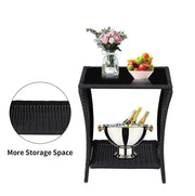 PE/PVC Rattan Patio Chairs & Round Table 3PC Set by dealonline.co.nz